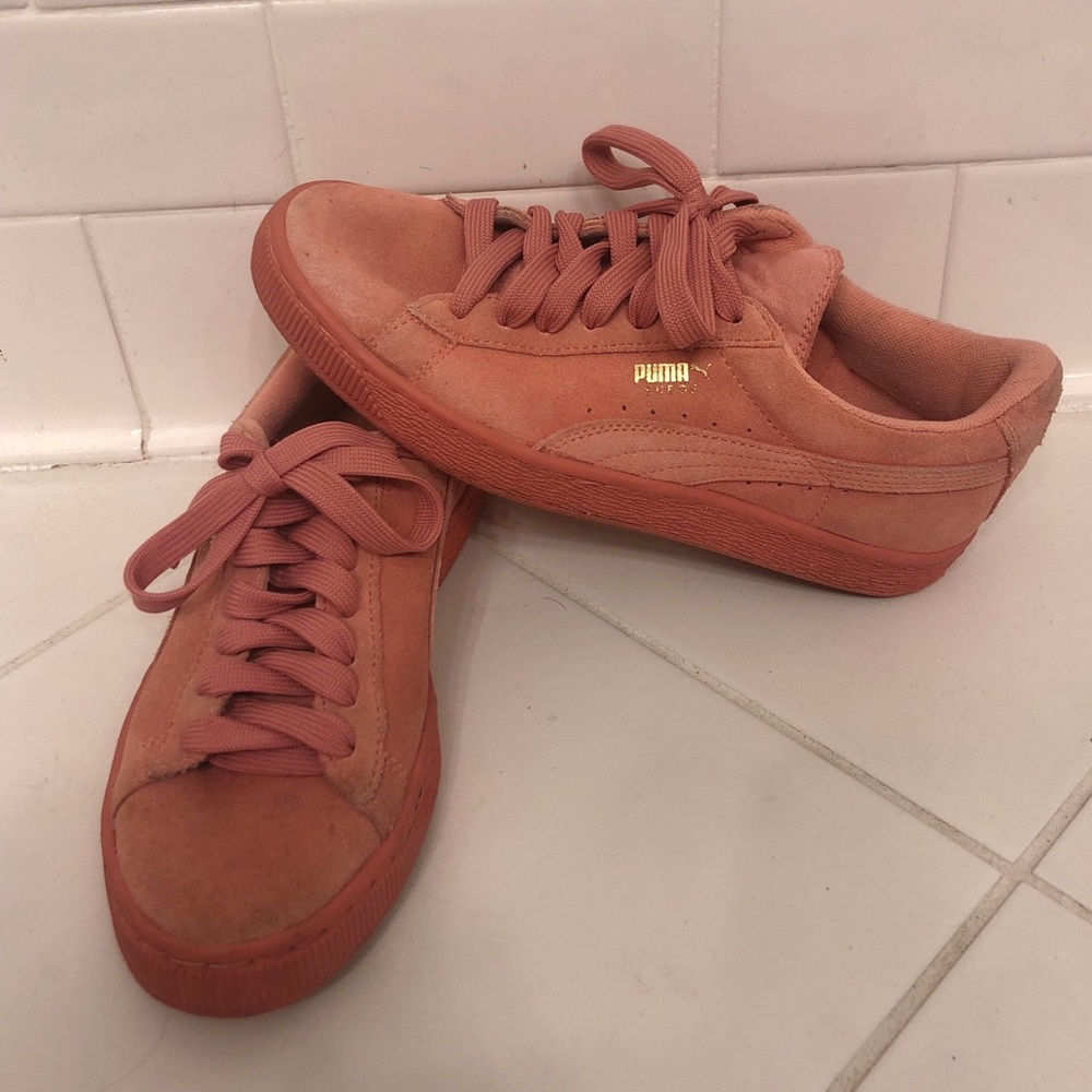 Puma Pink Suede Sneakers